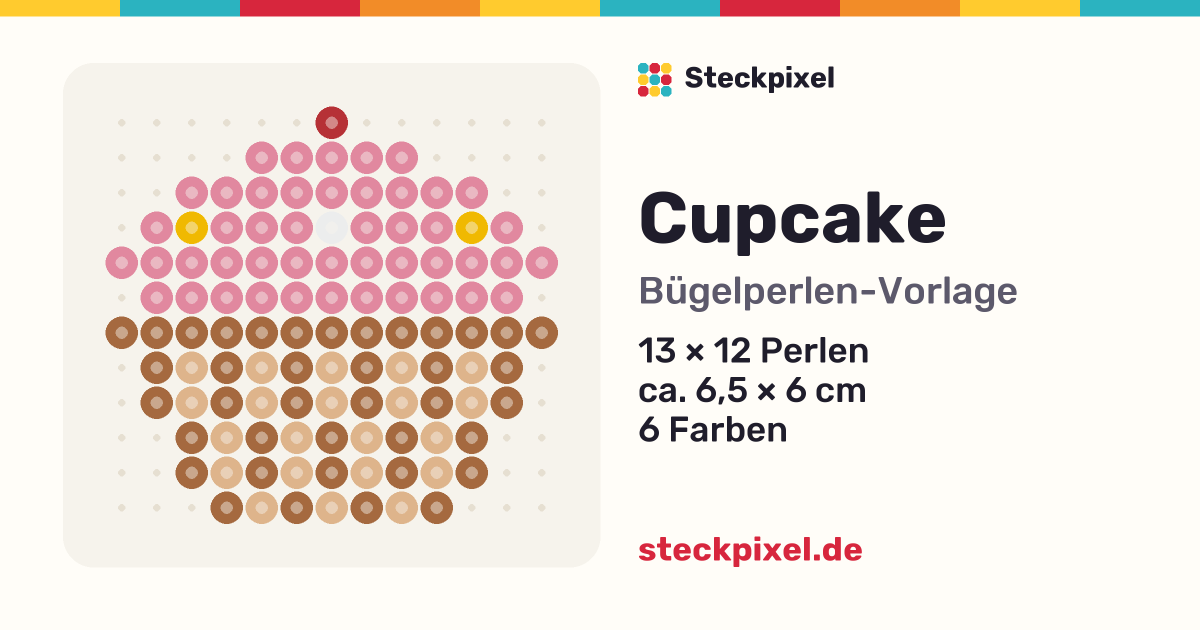 Bügelperlen-Vorlage Cupcake