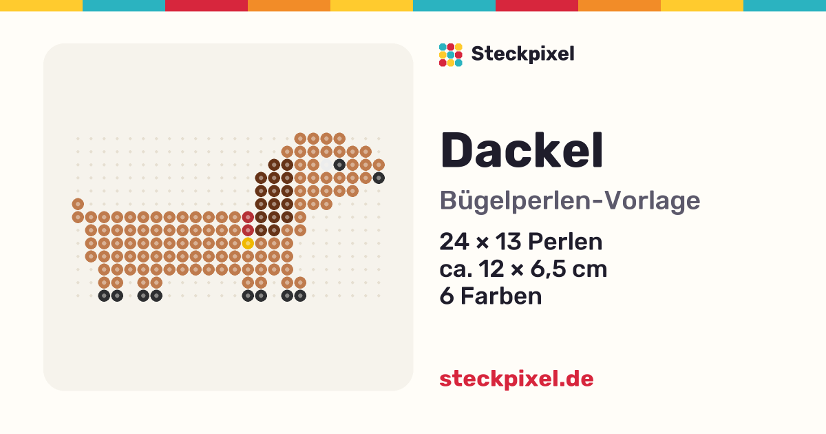 Bügelperlen-Vorlage Dackel
