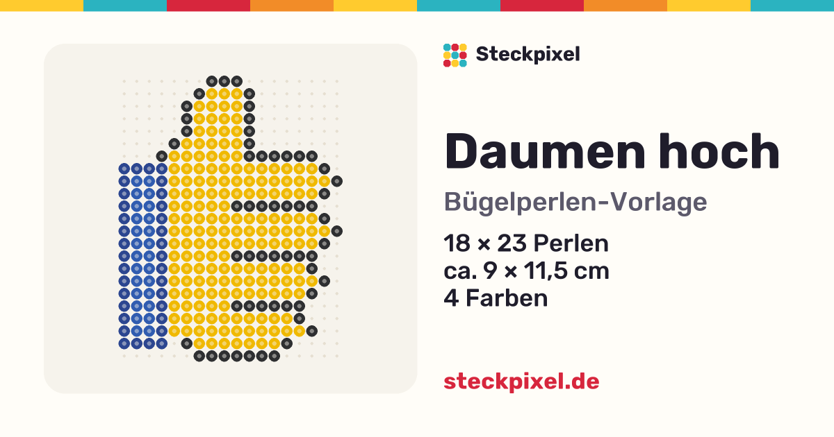 Bügelperlen-Vorlage Daumen hoch