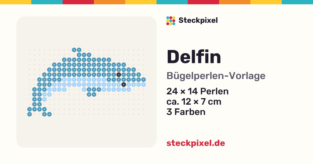 Bügelperlen-Vorlage Delfin