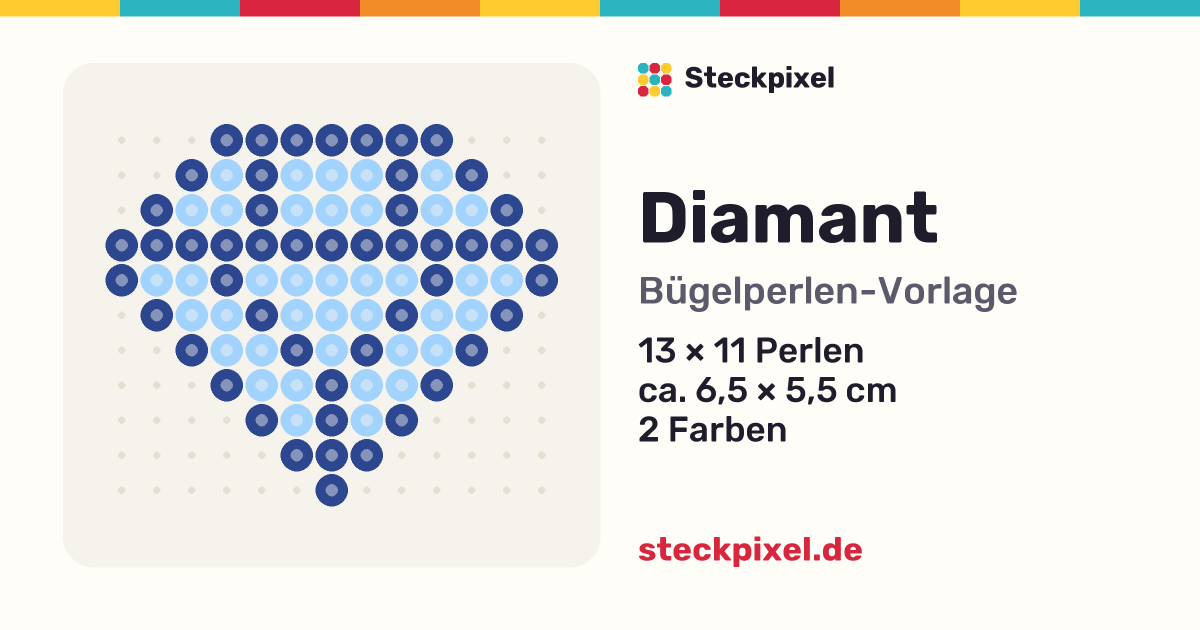 Bügelperlen-Vorlage Diamant