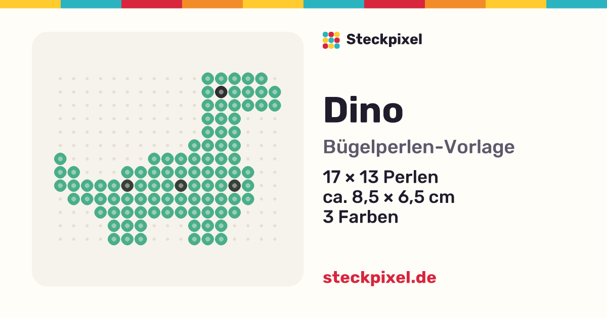 Bügelperlen-Vorlage Dino