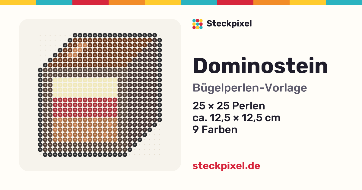 Bügelperlen-Vorlage Dominostein