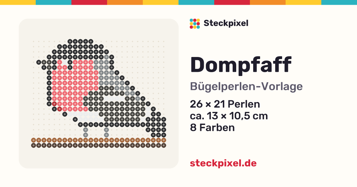 Bügelperlen-Vorlage Dompfaff