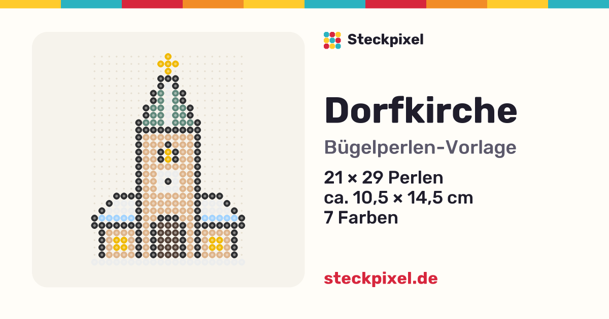 Bügelperlen-Vorlage Dorfkirche