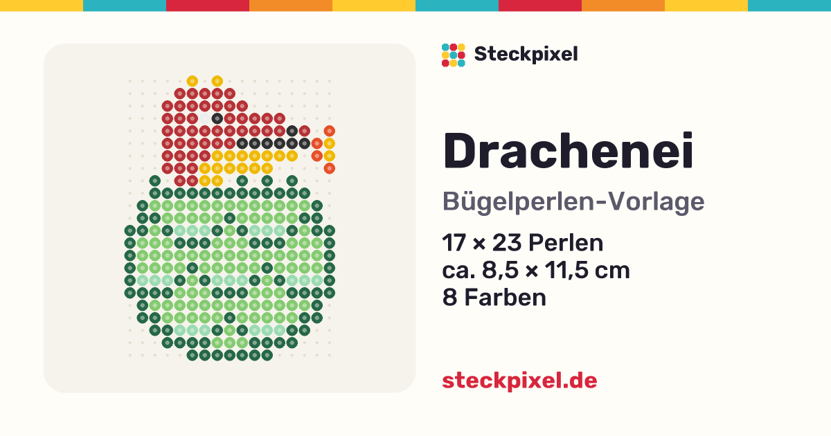 Bügelperlen-Vorlage Drachenei