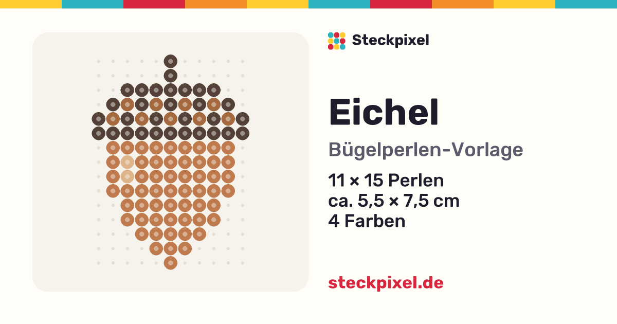 Bügelperlen-Vorlage Eichel