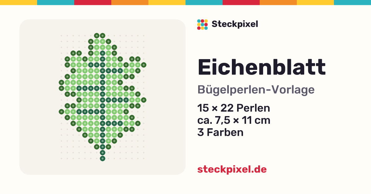 Bügelperlen-Vorlage Eichenblatt