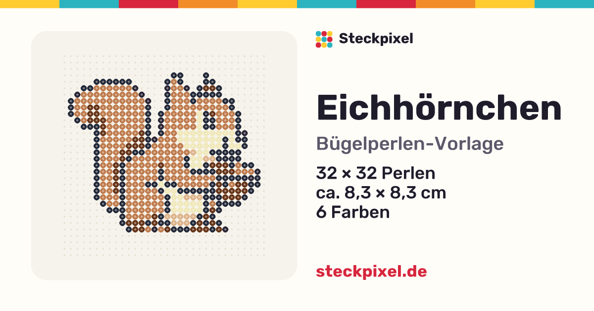 Bügelperlen-Vorlage Eichhörnchen