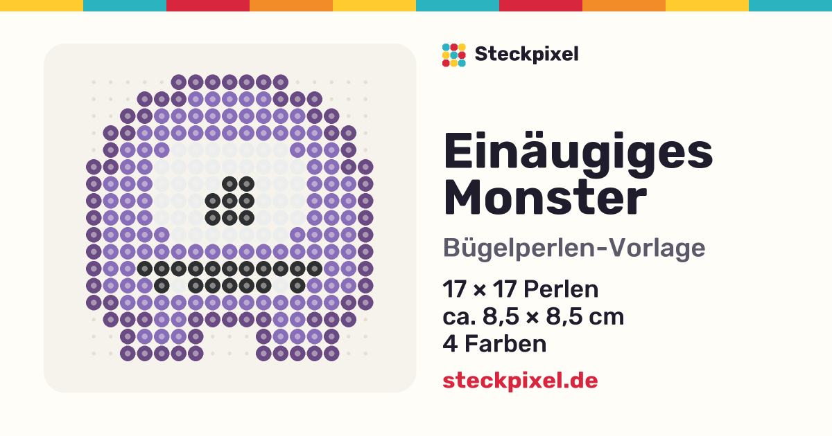 Bügelperlen-Vorlage Einäugiges Monster