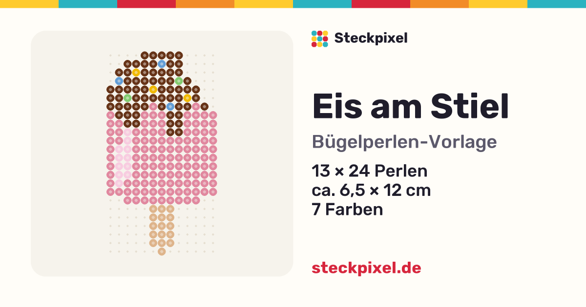 Bügelperlen-Vorlage Eis am Stiel