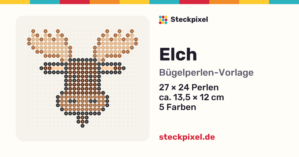 Bügelperlen-Vorlage Elch