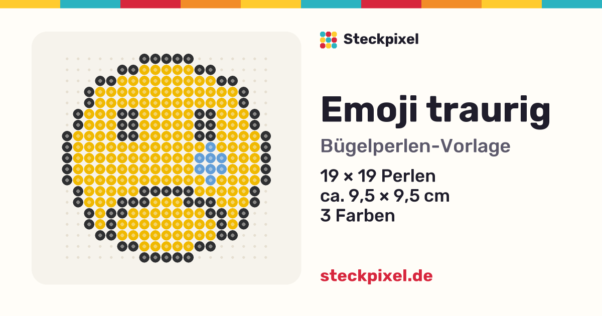 Bügelperlen-Vorlage Emoji traurig