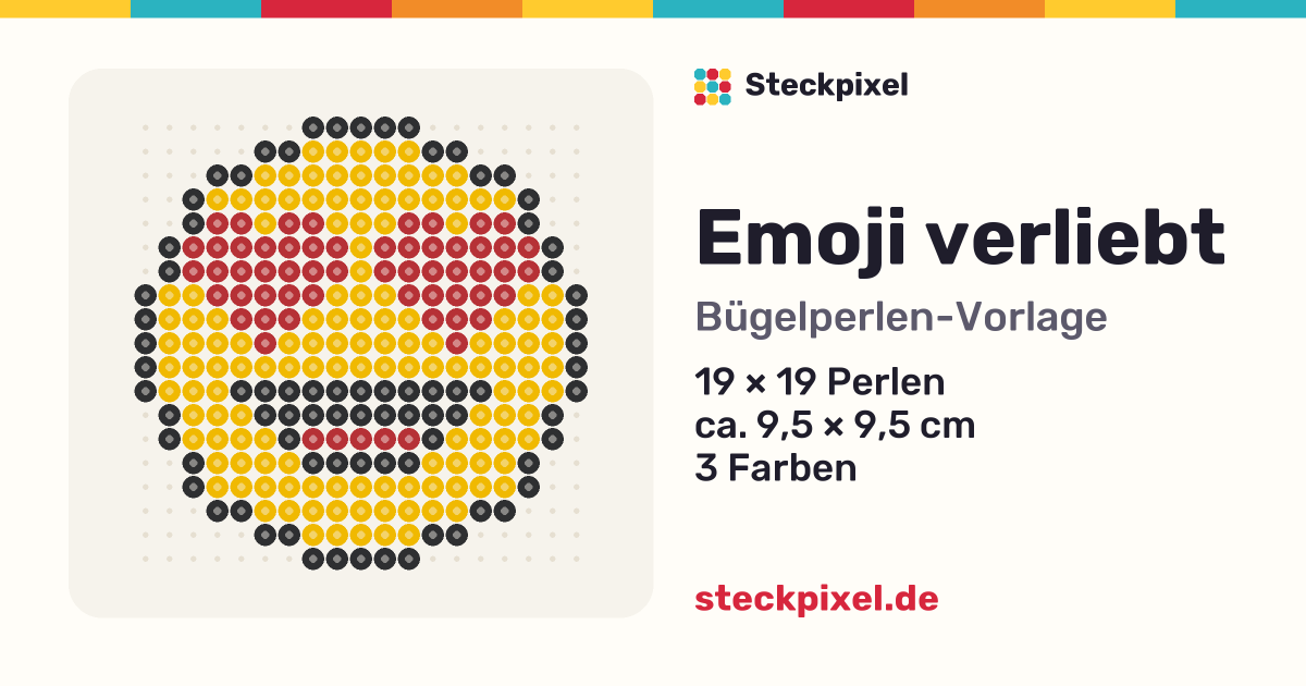 Bügelperlen-Vorlage Emoji verliebt