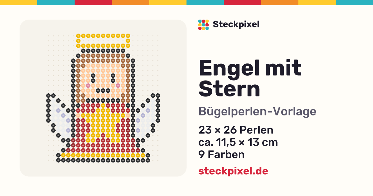 Bügelperlen-Vorlage Engel mit Stern