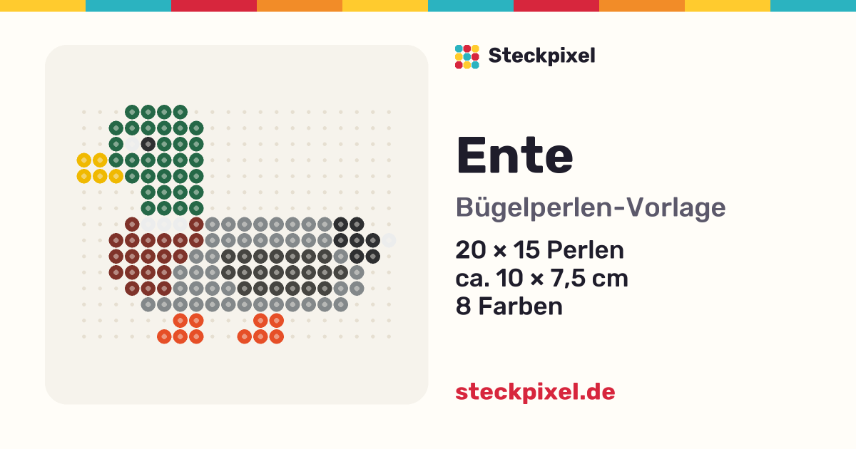 Bügelperlen-Vorlage Ente