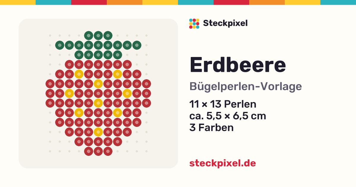 Bügelperlen-Vorlage Erdbeere