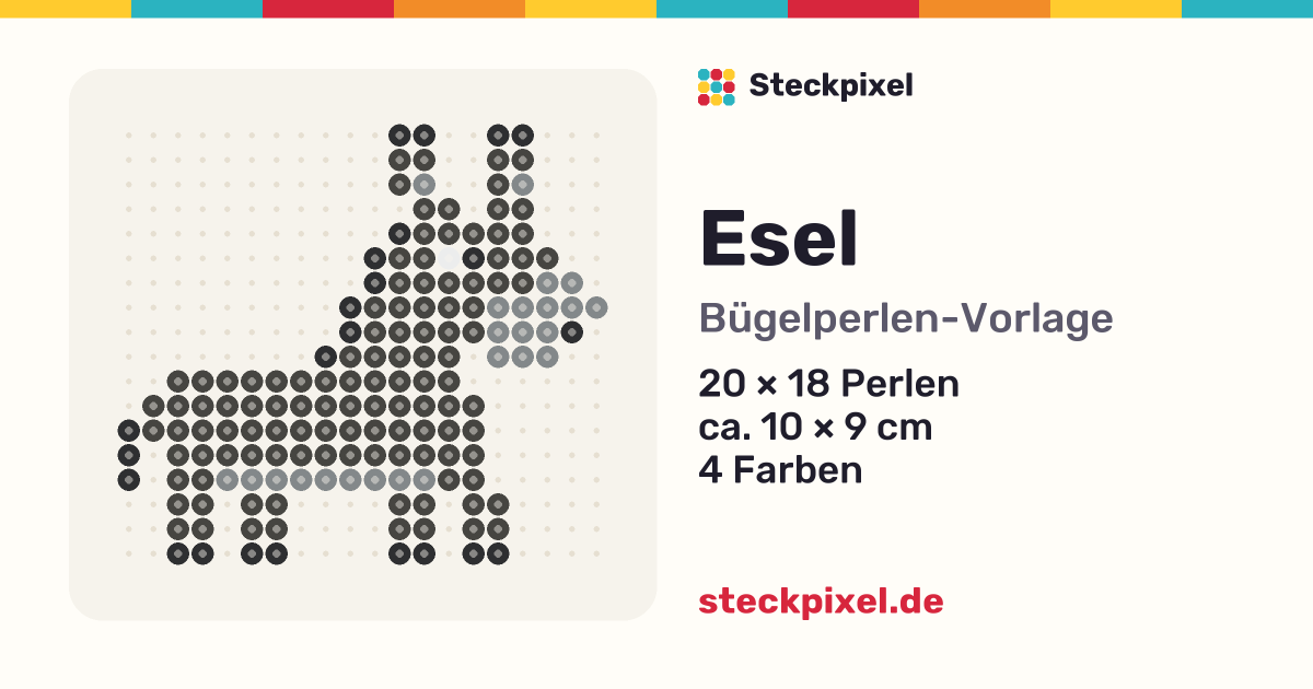 Bügelperlen-Vorlage Esel