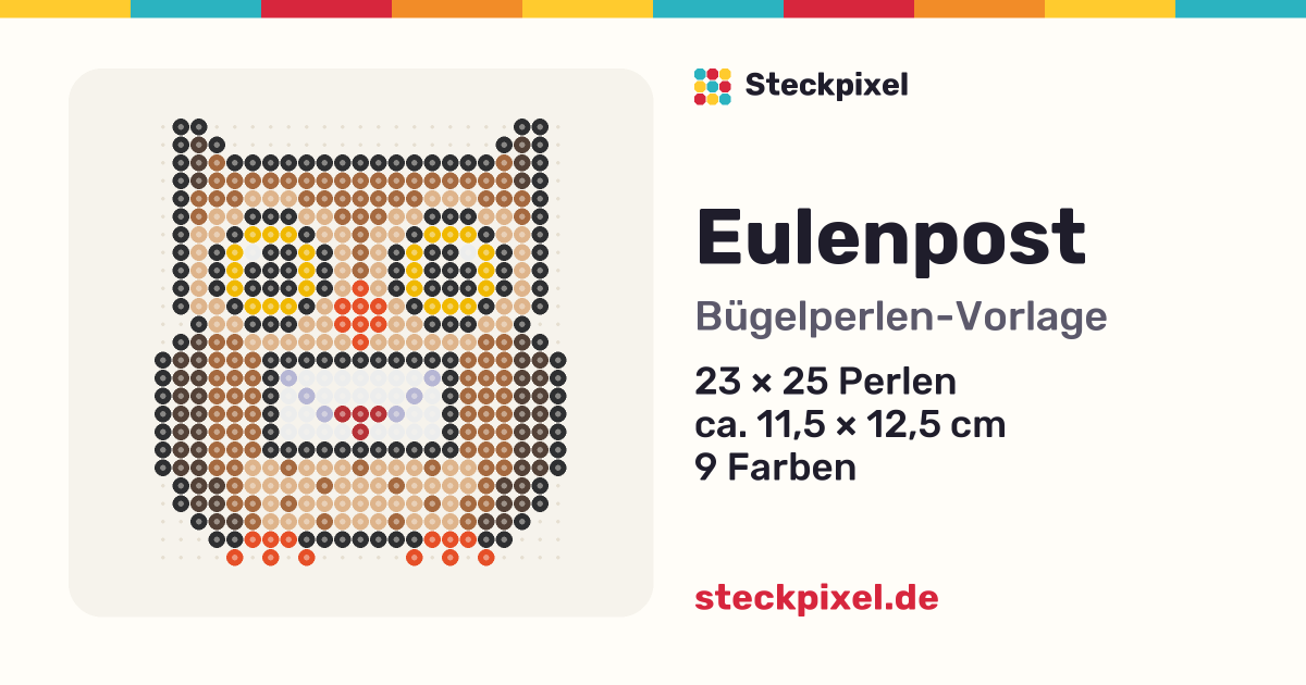 Bügelperlen-Vorlage Eulenpost
