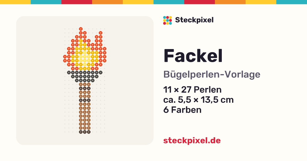 Bügelperlen-Vorlage Fackel
