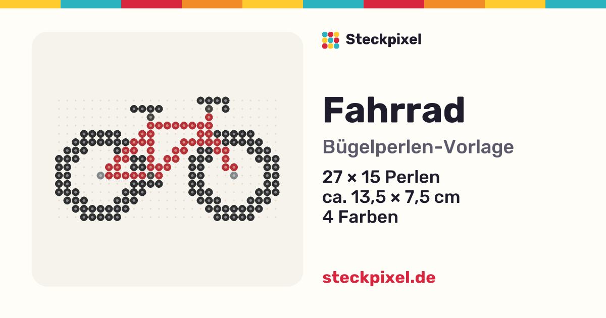 Bügelperlen-Vorlage Fahrrad