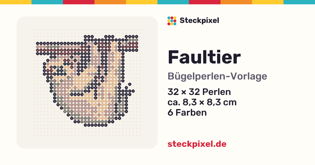 Bügelperlen-Vorlage Faultier