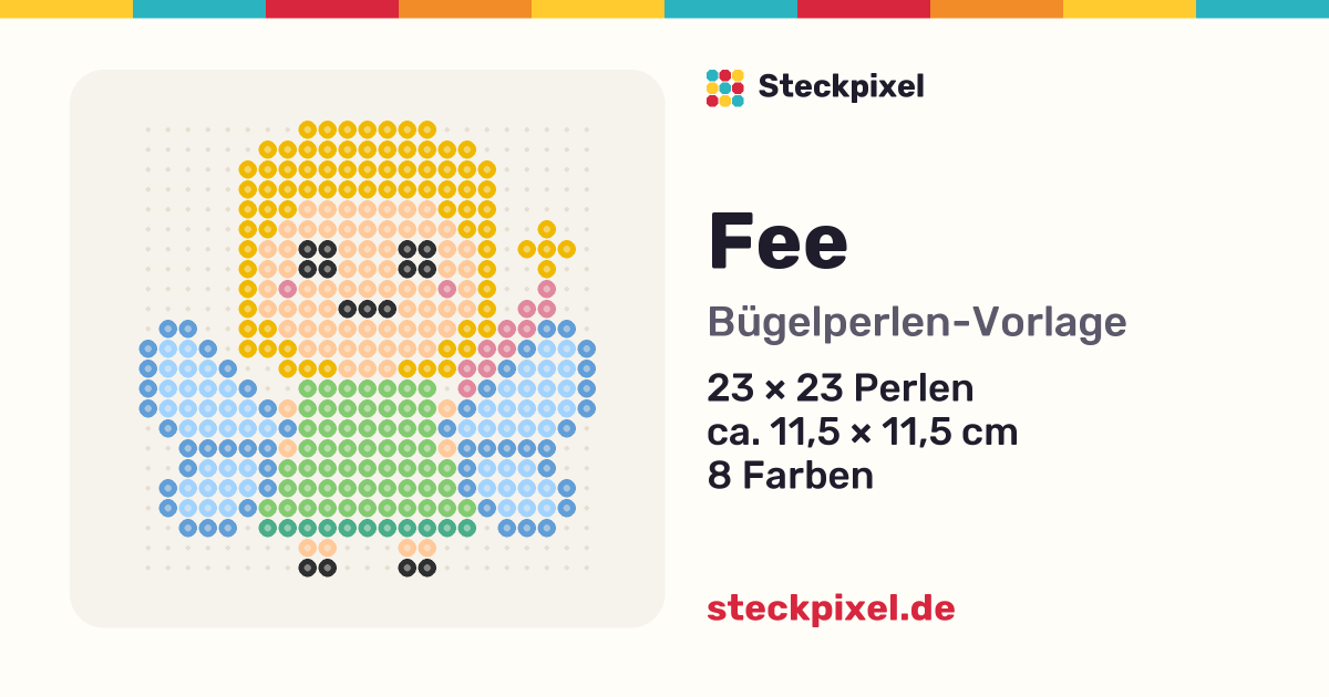 Bügelperlen-Vorlage Fee