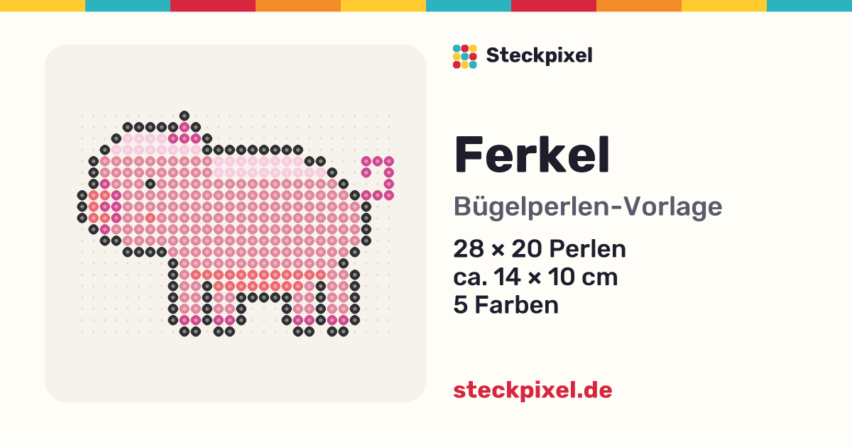 Bügelperlen-Vorlage Ferkel