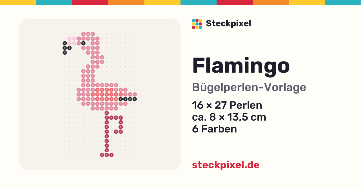 Bügelperlen-Vorlage Flamingo
