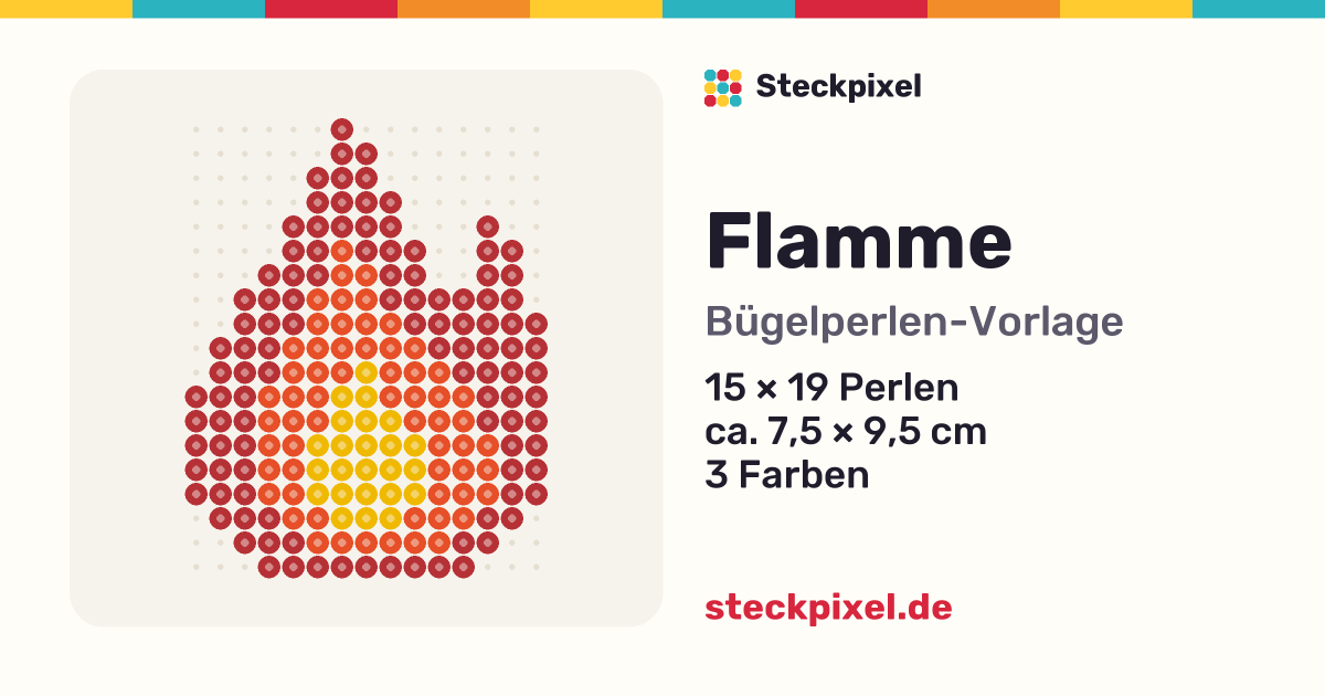 Bügelperlen-Vorlage Flamme
