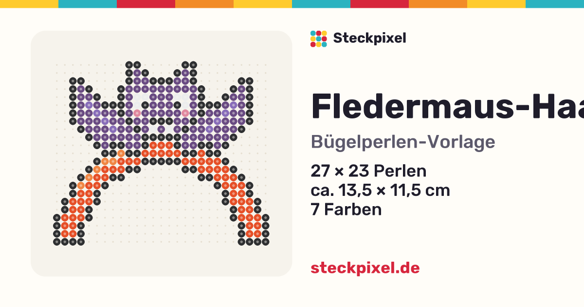 Bügelperlen-Vorlage Fledermaus-Haarreif