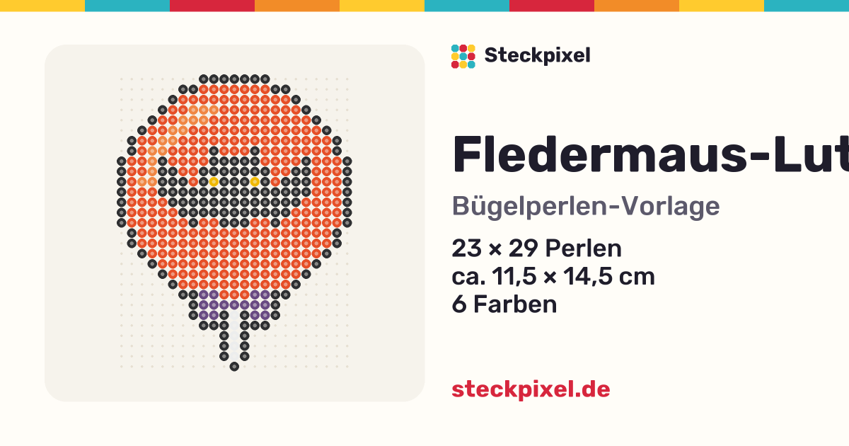 Bügelperlen-Vorlage Fledermaus-Lutscher