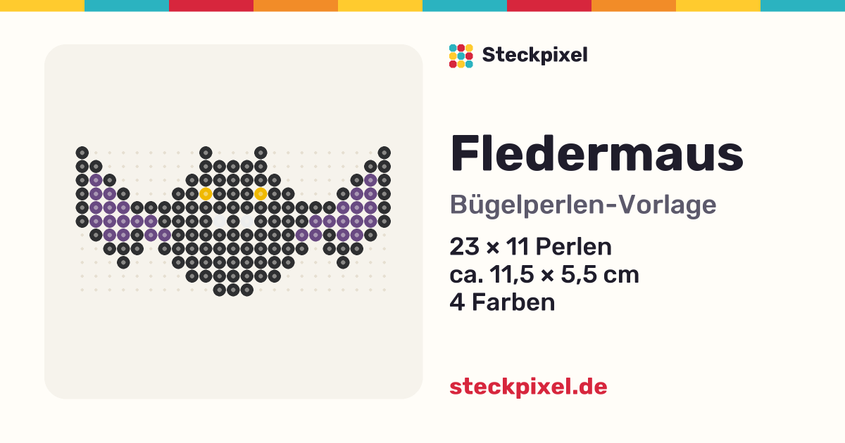 Bügelperlen-Vorlage Fledermaus