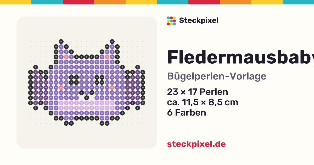 Bügelperlen-Vorlage Fledermausbaby