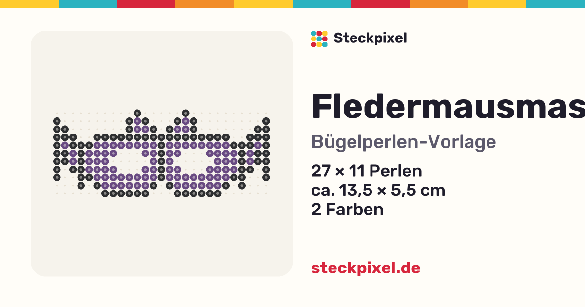 Bügelperlen-Vorlage Fledermausmaske