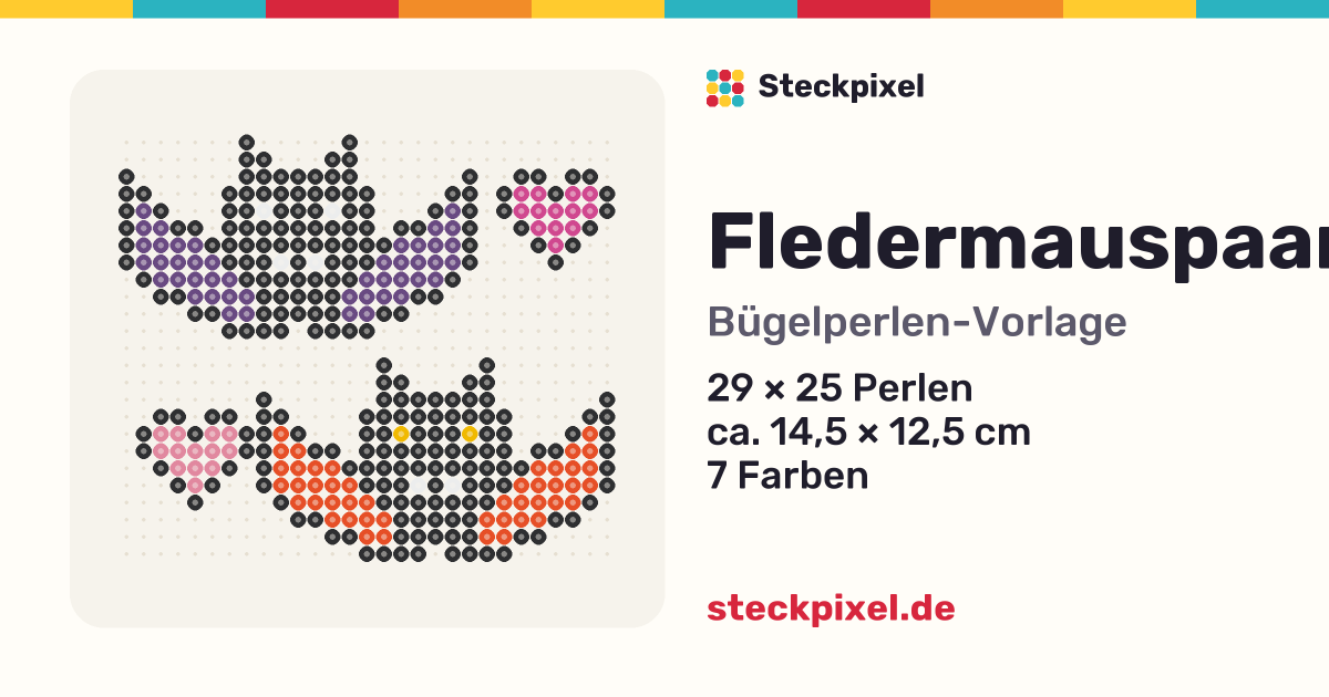Bügelperlen-Vorlage Fledermauspaar