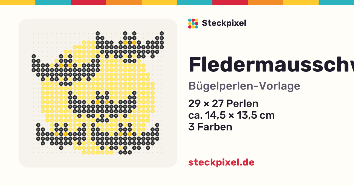 Bügelperlen-Vorlage Fledermausschwarm