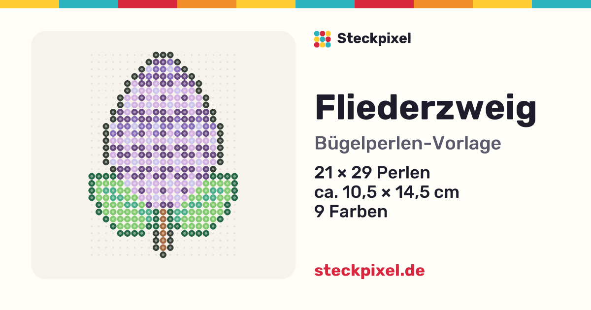 Bügelperlen-Vorlage Fliederzweig