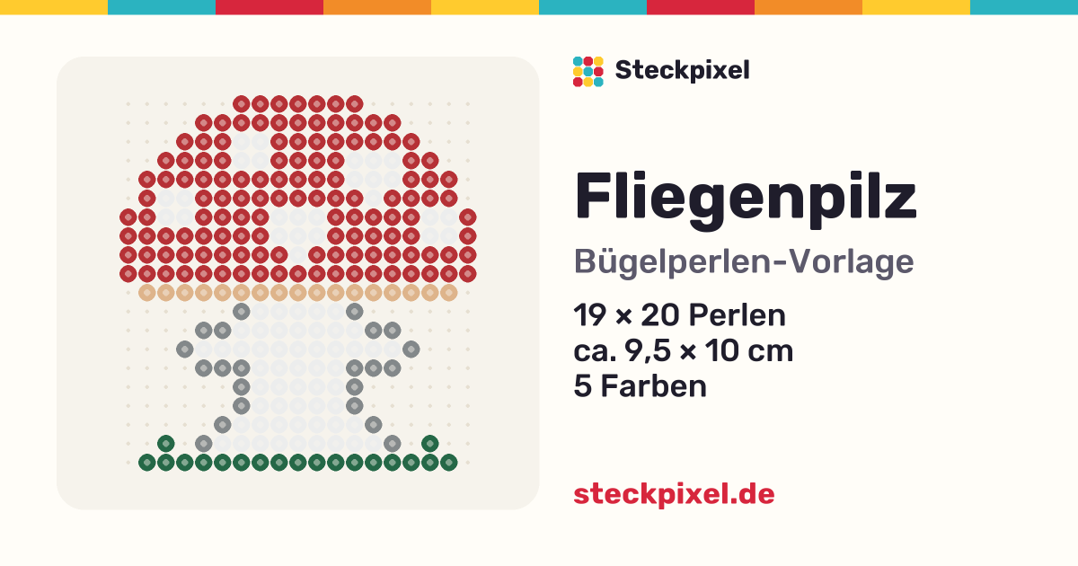 Bügelperlen-Vorlage Fliegenpilz