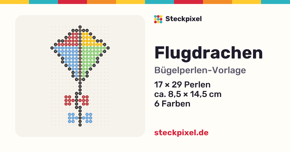 Bügelperlen-Vorlage Flugdrachen
