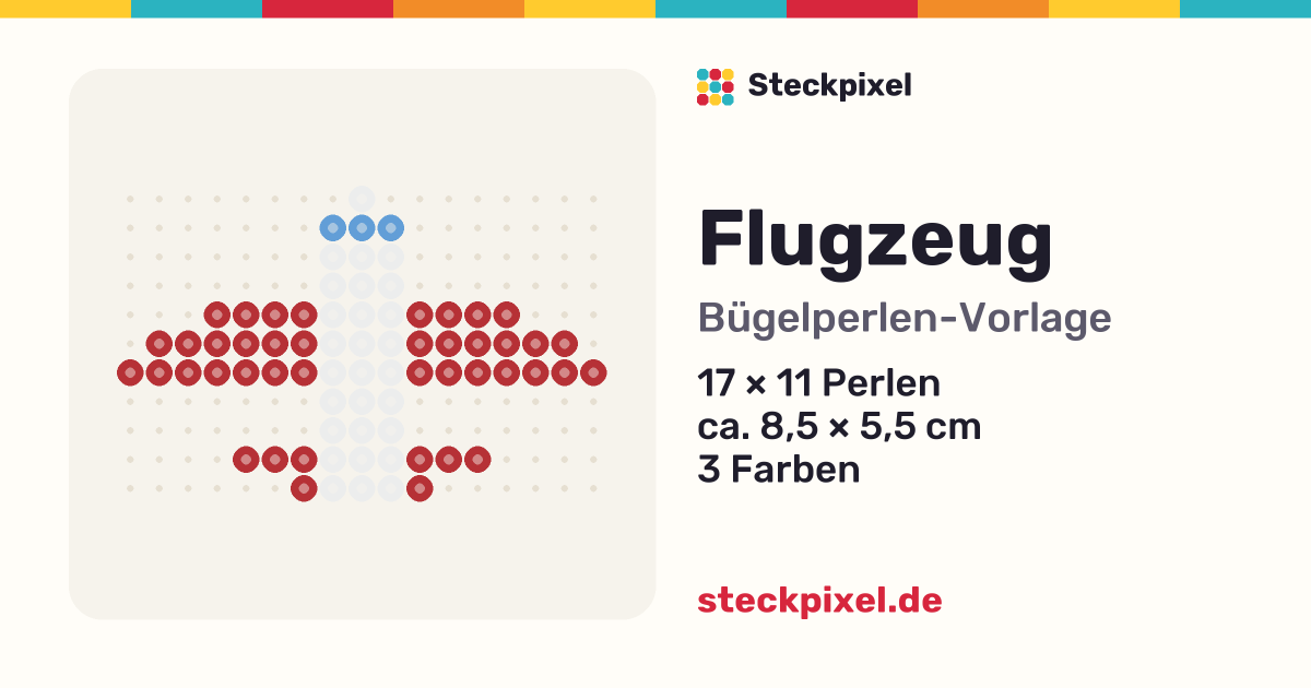 Bügelperlen-Vorlage Flugzeug