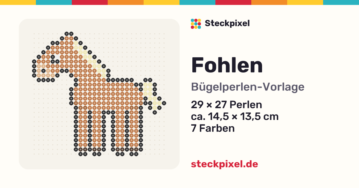 Bügelperlen-Vorlage Fohlen