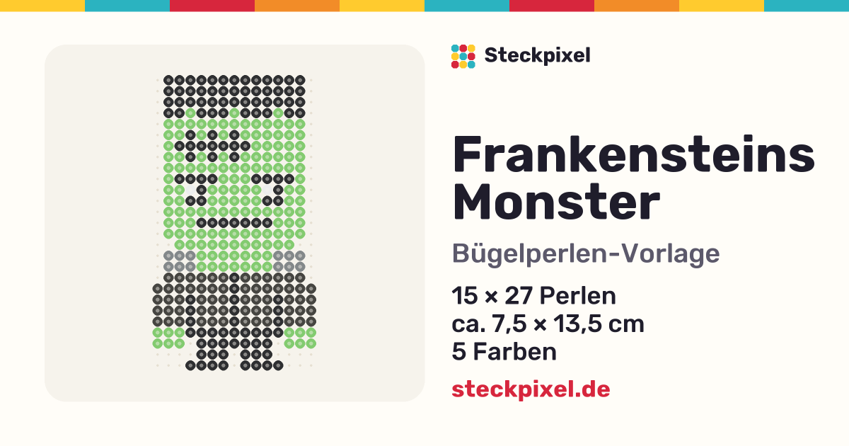 Bügelperlen-Vorlage Frankensteins Monster