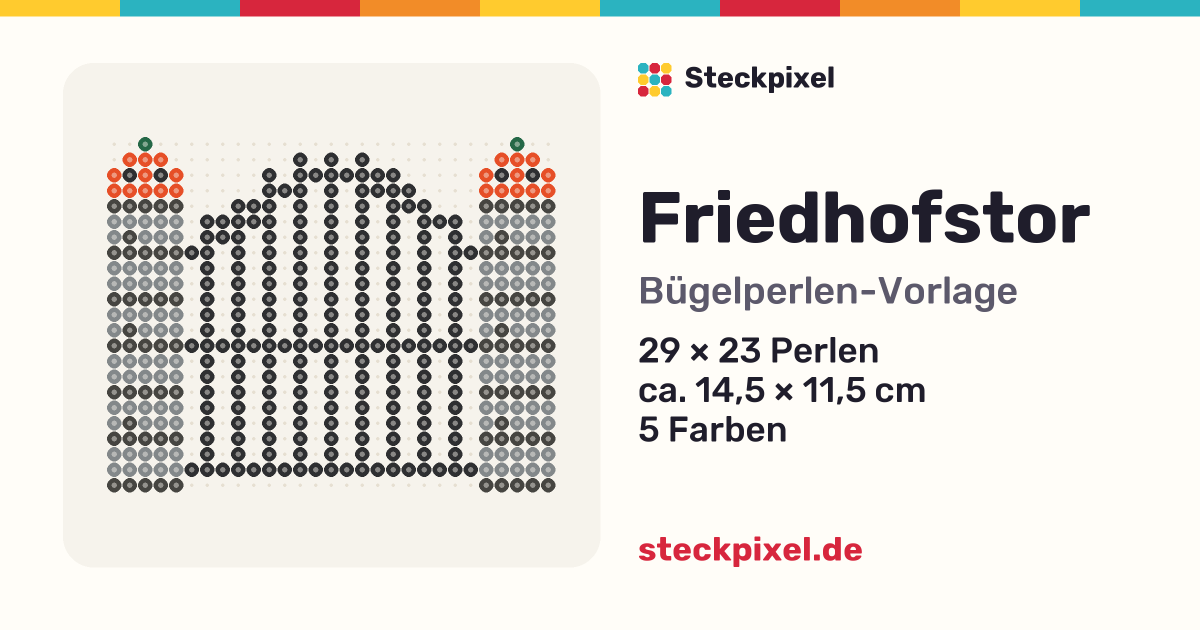 Bügelperlen-Vorlage Friedhofstor