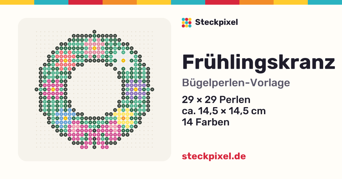 Bügelperlen-Vorlage Frühlingskranz