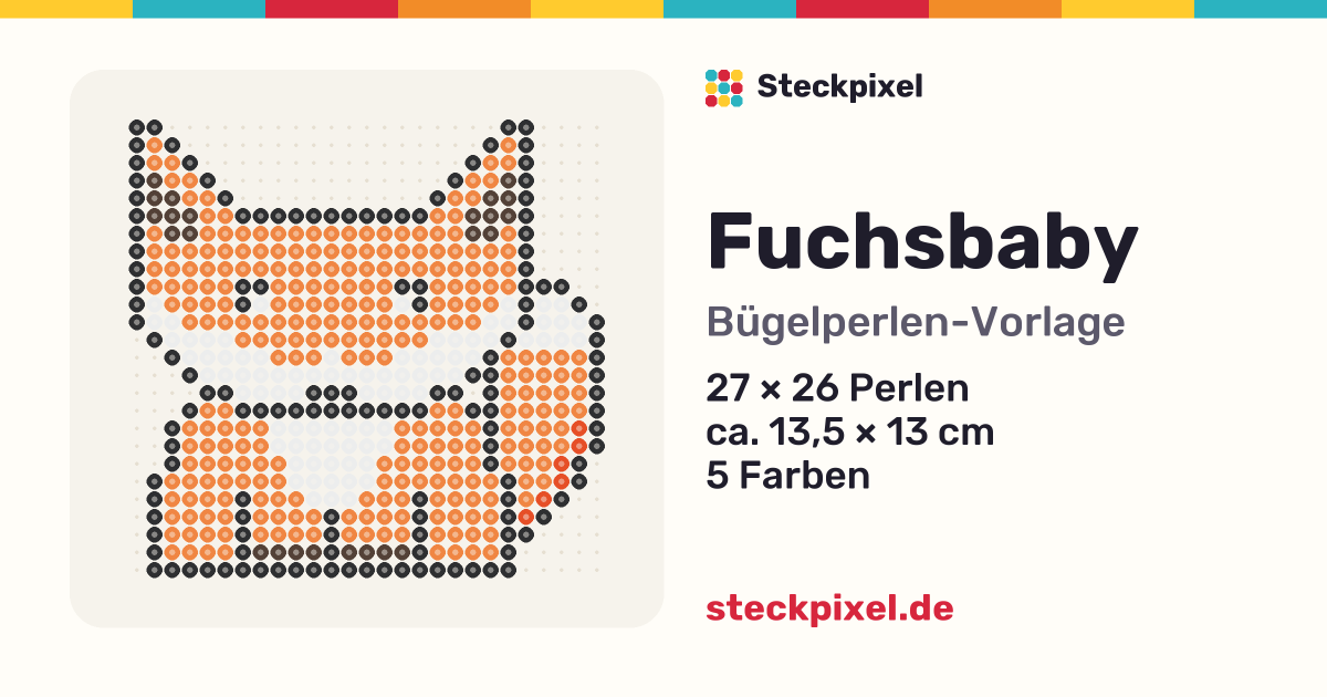 Bügelperlen-Vorlage Fuchsbaby