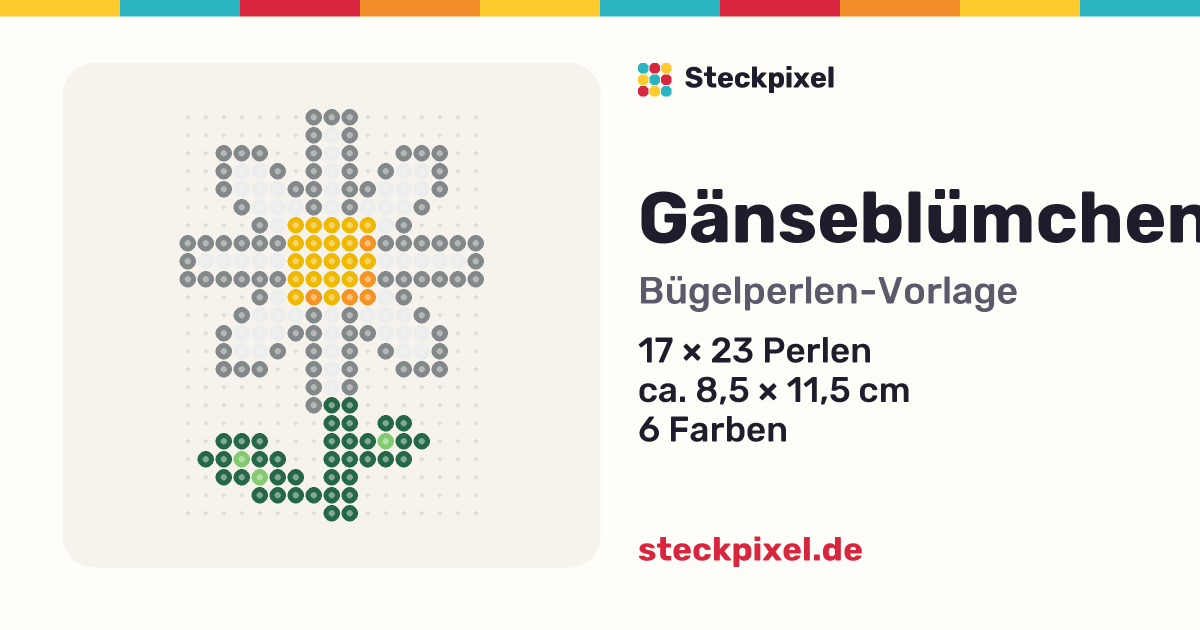 Bügelperlen-Vorlage Gänseblümchen