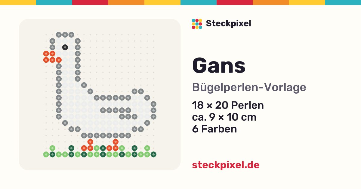 Bügelperlen-Vorlage Gans