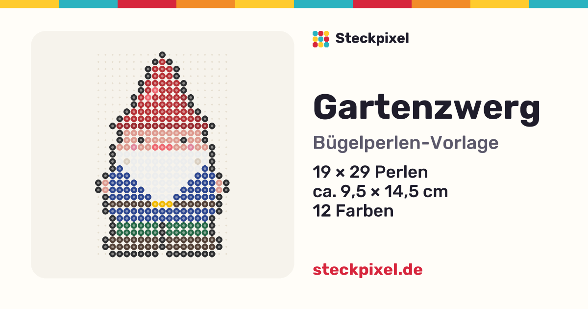 Bügelperlen-Vorlage Gartenzwerg