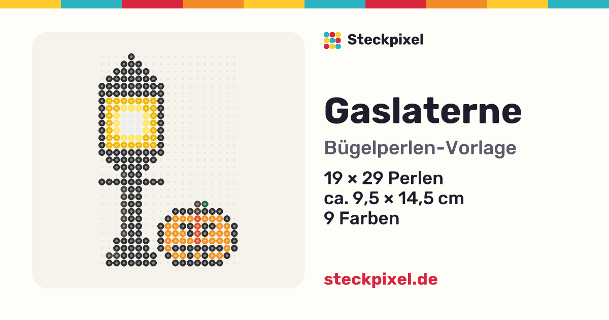 Bügelperlen-Vorlage Gaslaterne